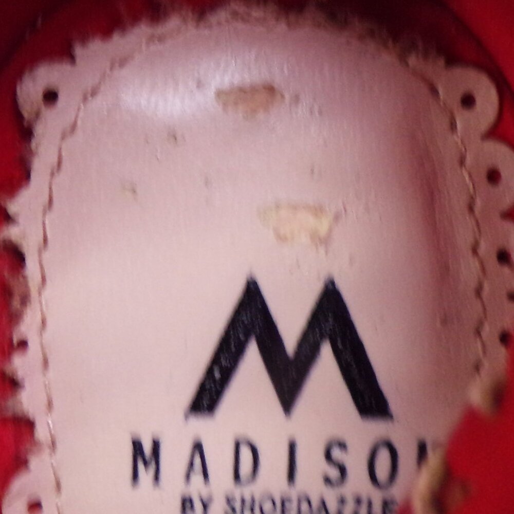 MADISON BY SHOEDAZZLE size 7 red faux-suede ultra-high-heel ankle booties - Picture 13 of 16